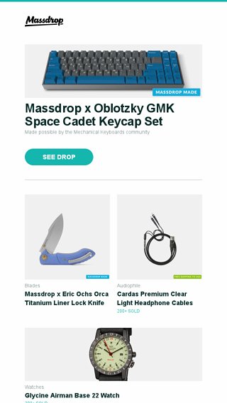 Massdrop x Oblotzky GMK Space Cadet Keycap Set Massdrop x Eric