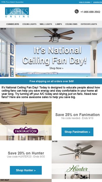 It S National Ceiling Fan Day Save Big On Fanimation