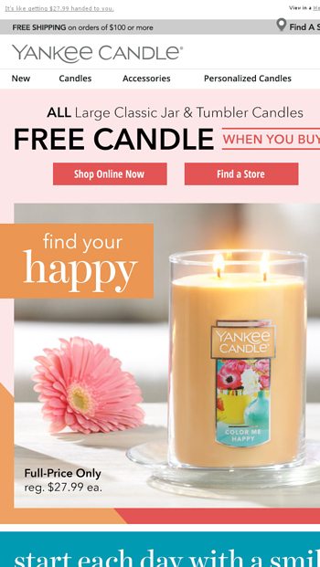 Buy 1 Get 1 FREEmdashLarge Candle Deal