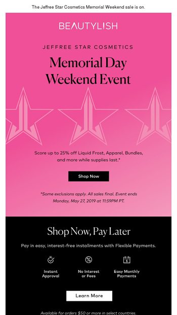 Up To 25 Off Jeffree Star Cosmetics Beautylish Email Archive