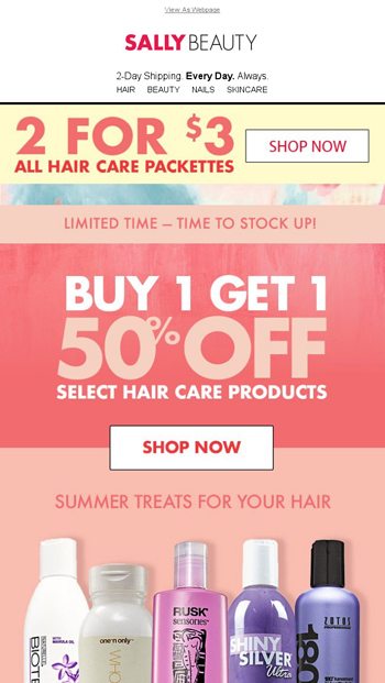 Buy One Get One 50 Off Hair Care Sally Beauty Email Archive