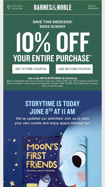 Have You Used Your 10 Off Coupon Yet Barnes Noble Email Archive