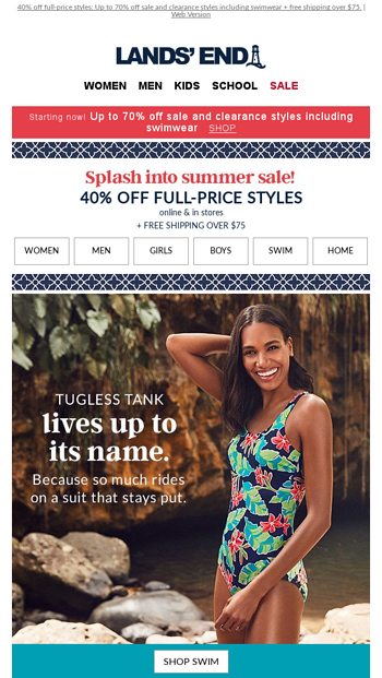 lands end swim clearance