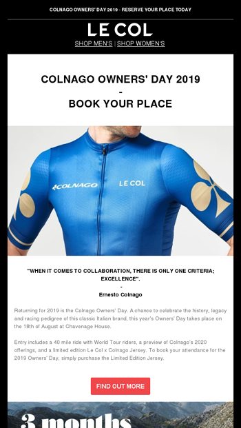 Book your Place at the Colnago Owners Day 2019