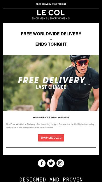 Free Worldwide Delivery Ends Tonight