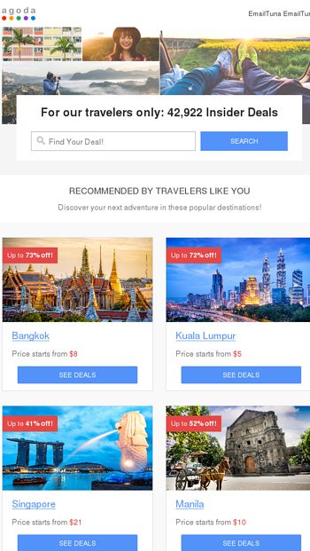 Insider Deals This Week - Great Savings For You! - Agoda Email Archive