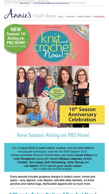 Season 10 Just Released  Brandnew Knit and Crochet Now