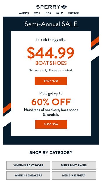 Sperry semi annual clearance sale