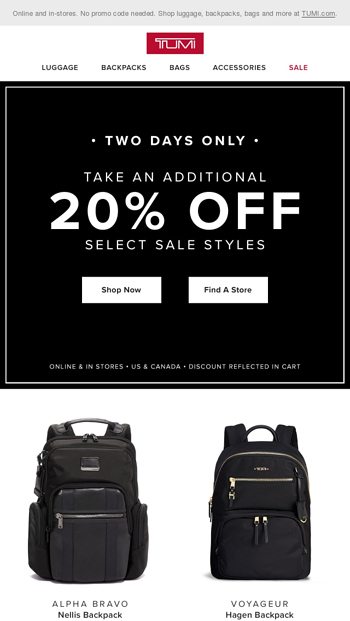 tumi discount code 2019