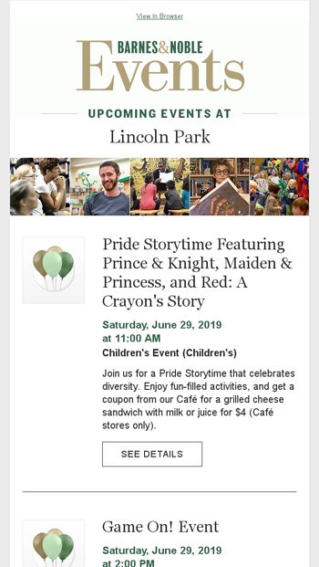 Upcoming Events At The Lincoln Park Store Barnes Noble Email