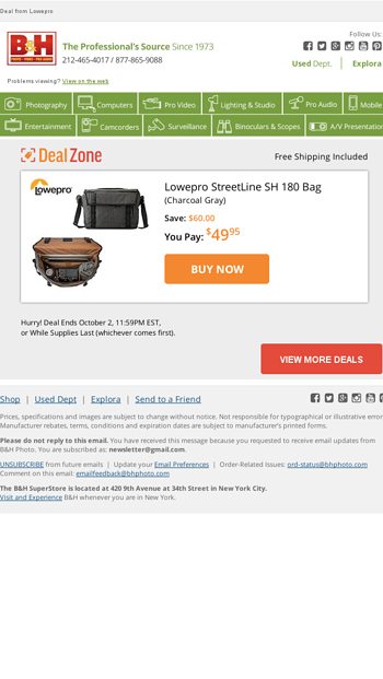 lowepro streetline sh 180 bag