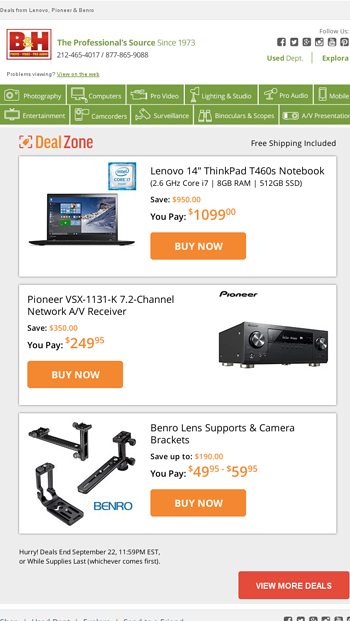 Todays Deals Lenovo 14quot ThinkPad T460s Notebook Pioneer VSX1131K 7