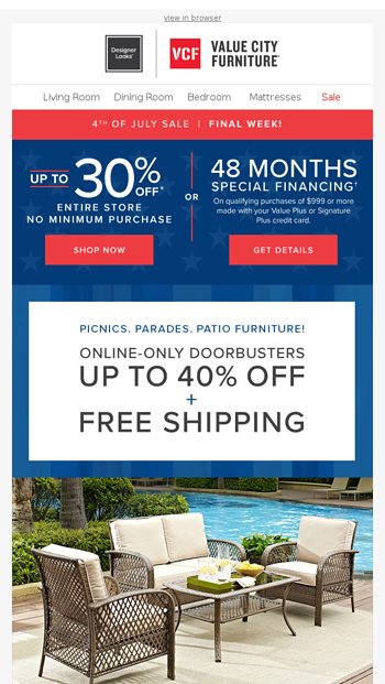 Summer State Of Mind Up To 40 Off Online Only Patio Doorbusters