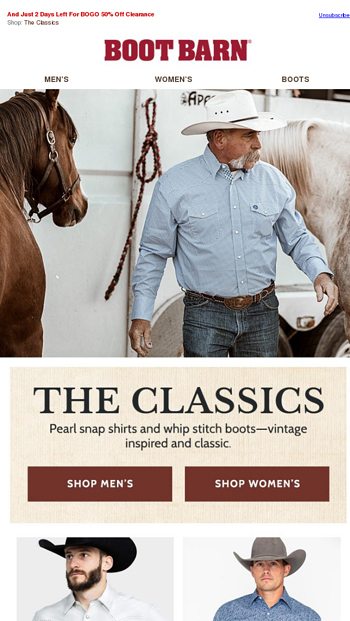 Nothing Beats The Classics Boot Barn Email Archive