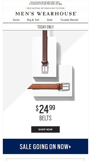 men's wearhouse belt line