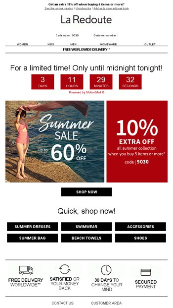 Till Midnight Tonight Only 10 Extra Off La Redoute Email Archive