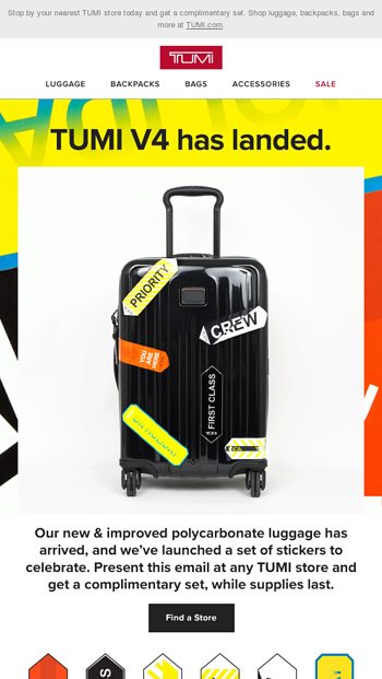 tumi luggage stickers