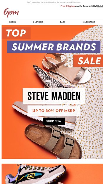 Top Summer Brands Sale Steve Madden SKECHERS More