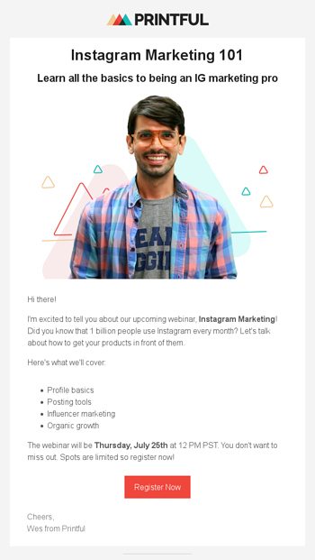 Learn Instagram marketing - Printful Email Archive