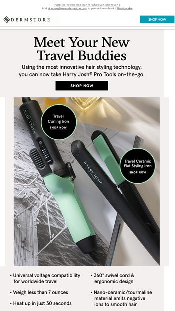 Travelsize hair tools from Harry Josh have landed