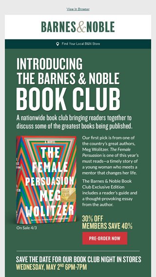 Just Announced The Barnes Noble Book Club Barnes Noble