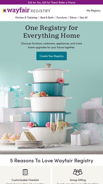 Wayfair registry store