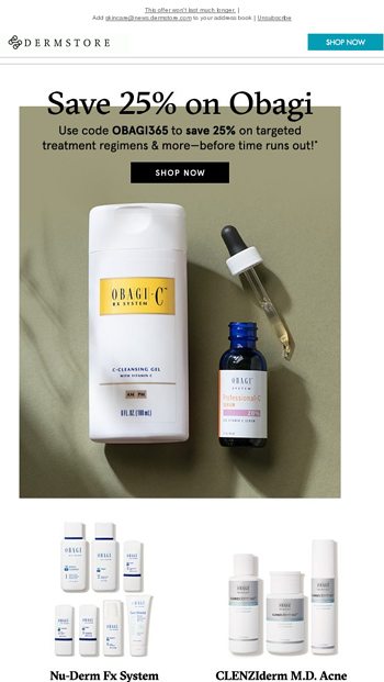 Donrsquot miss out on 25 Obagi savings