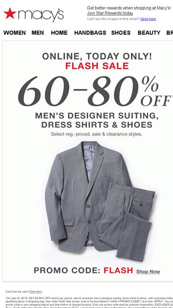 Flash Sale 60 80 Off Business Wear Today Only Macy S Email Archive