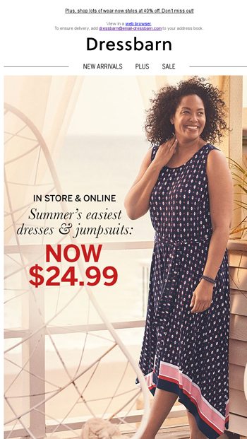 Easy Summer Dresses Now 24 99 Dressbarn Email Archive