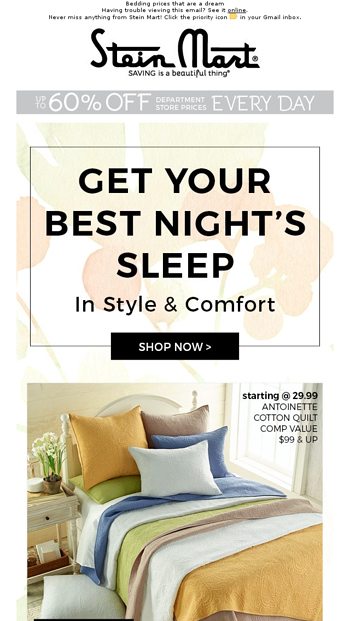 Get Your Best Night S Sleep Stein Mart Email Archive