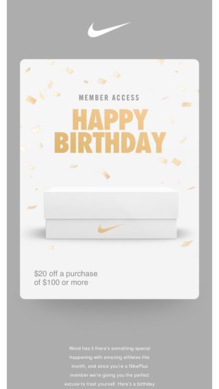 nike plus member birthday discount