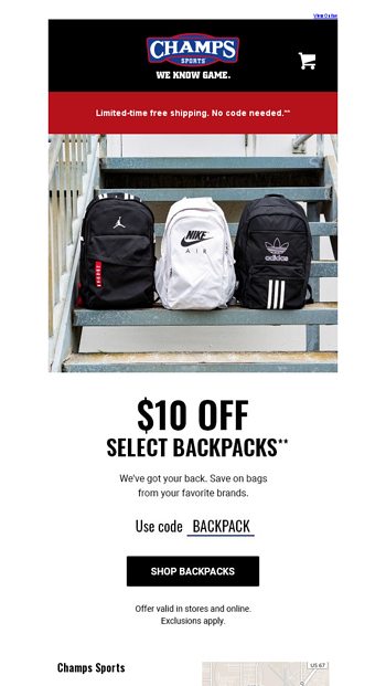 champs sports backpacks