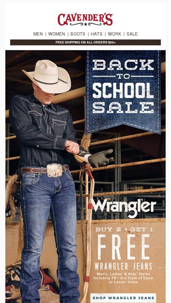 Stock Up On Wrangler Jeans - Buy 2, Get 1 Free! - Cavender's Email Archive