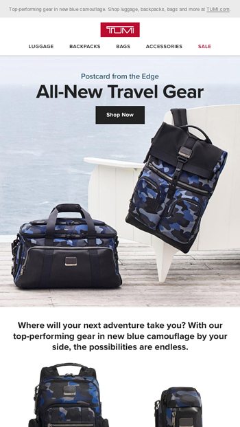 tumi blue camo luggage