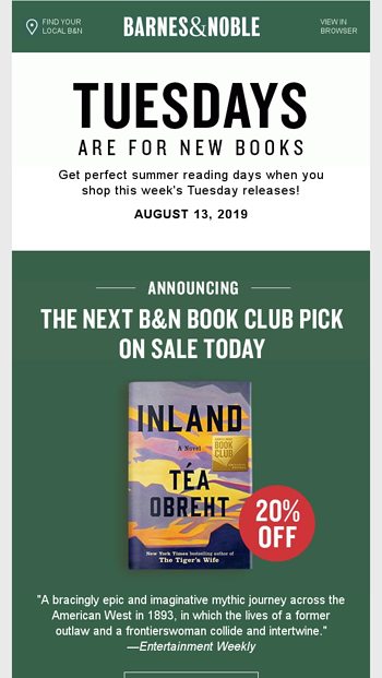 The Next B N Book Club Pick Is Barnes Noble Email Archive