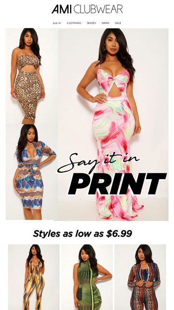 New Print Dresses Perfect For Summer AMIClubwear Email Archive