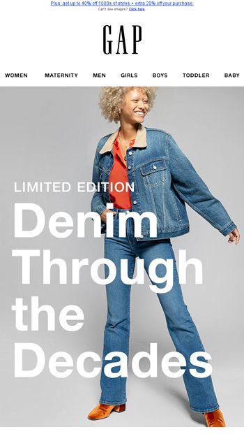 gap denim through the decades