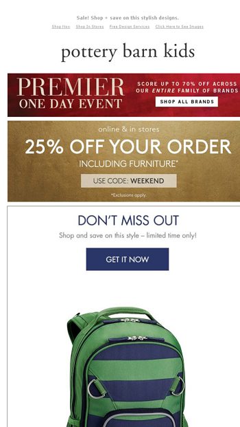 The Discount You Ve Been Asking For Pottery Barn Kids Email Archive