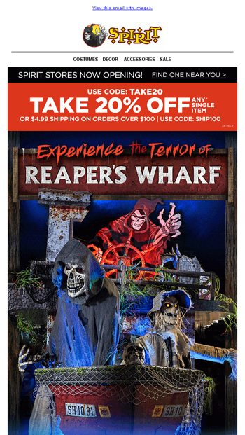 Stores Opening | Take 20% OFF! - Spirit Halloween Email Archive