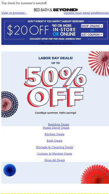 Save Up To 50 With Labor Day Deals Your 20 Off Coupon