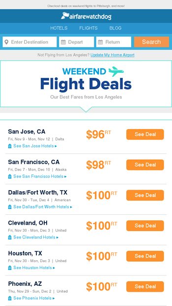 Your Excuse to Get Away 96 Weekend Flights from Los Angeles