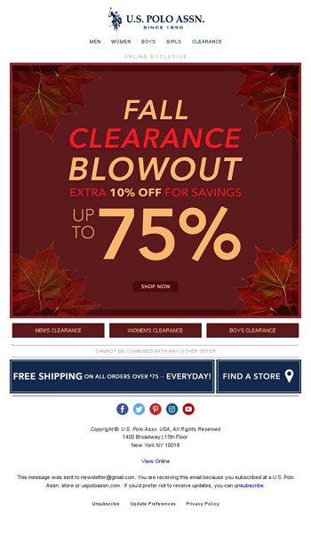 Up to 75 Off Clearance