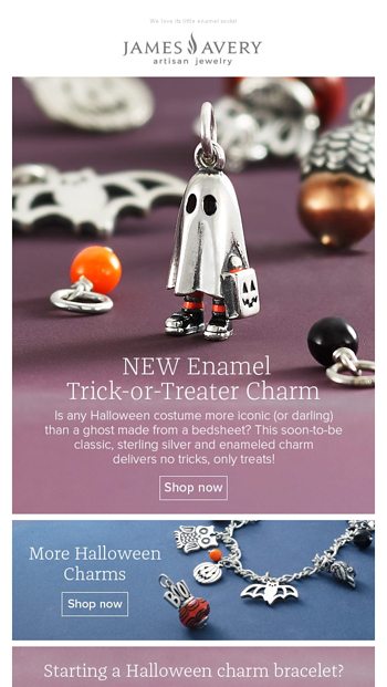 James Avery Enamel Trick or Treater Sterling Silver hot Charm