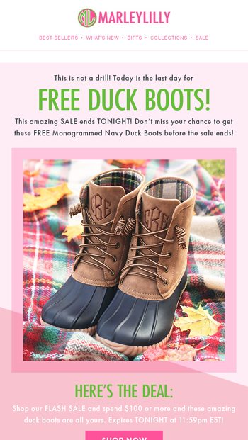 marleylilly free duck boots