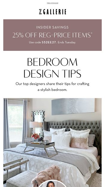 Tips For A Bedroom Refresh Z Gallerie Email Archive