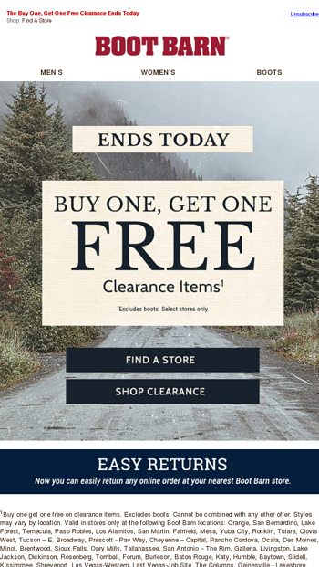 Last Chance To Bogo Free Boot Barn Email Archive