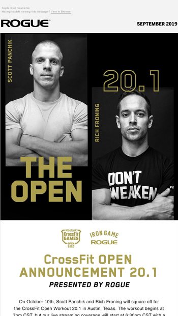 Crossfit Open Announcement 20 1 Presented By Rogue Rogue