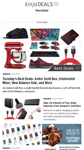 Tuesday S Best Deals Anker Gold Box Kitchenaid Mixer New Balance Sale And More Kinja Deals Email Archive