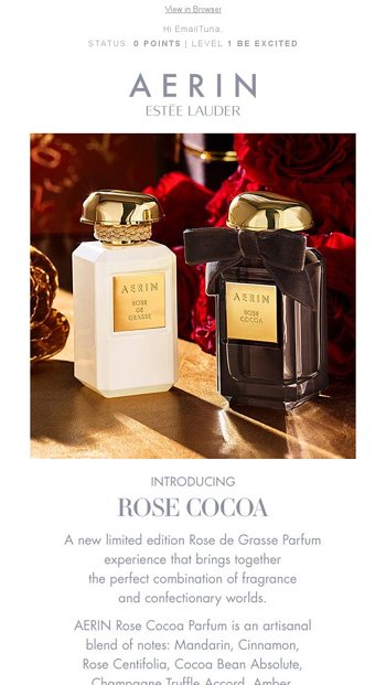 New AERIN Rose Cocoa Parfum A Limited Edition Premier Fragrance