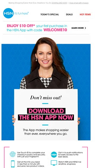 10 off Your First HSN App Purchase